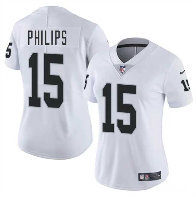 Womens Las Vegas Raiders #15 Kyle Philips White 2025 Vapor Stitched Jersey Dzhi->las vegas raiders->NFL Jersey